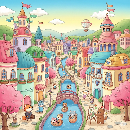 かわいい街のイラスト